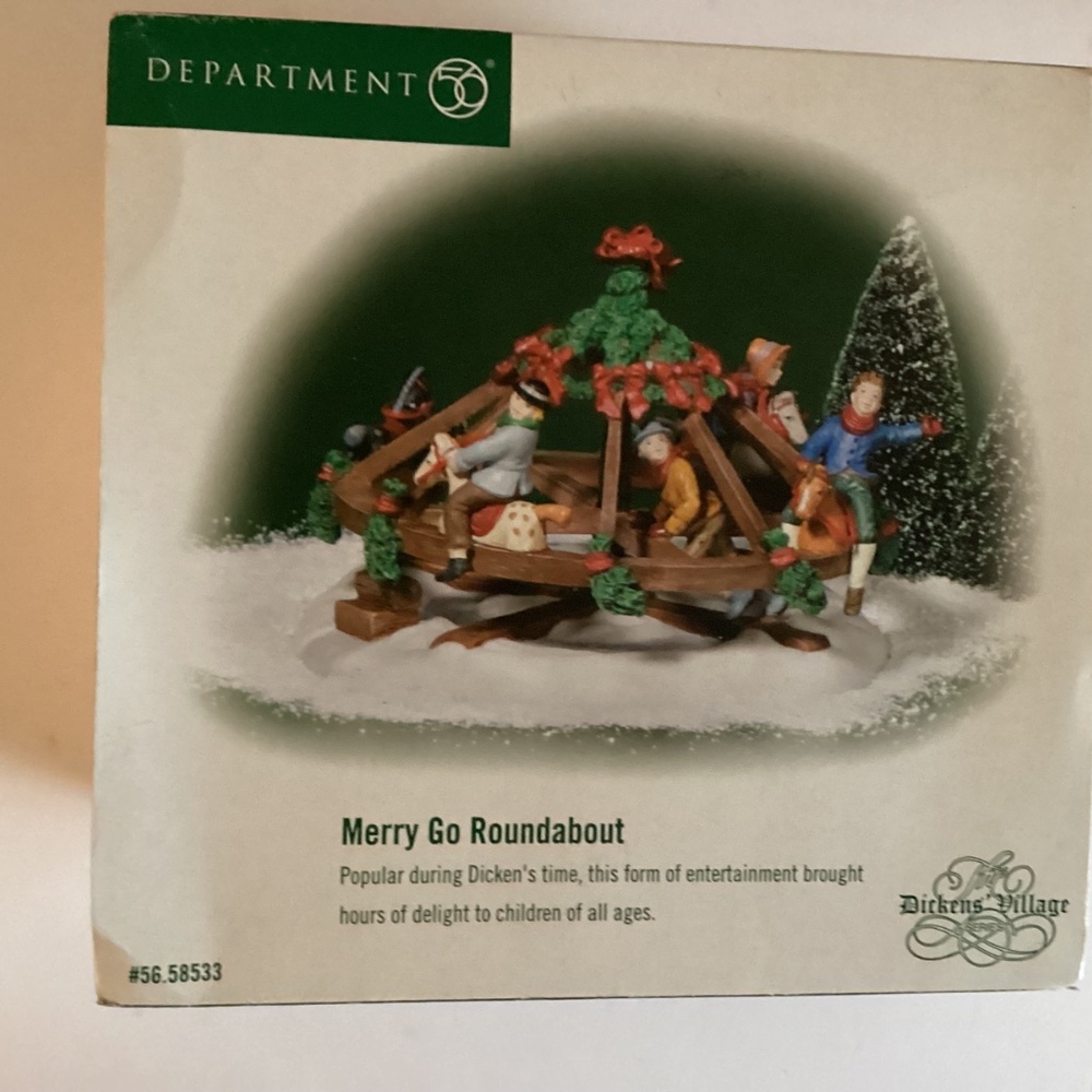 Dept 56 Christmas Dickens Village Accessory Merry Goroundabout - Picture 10 of 11